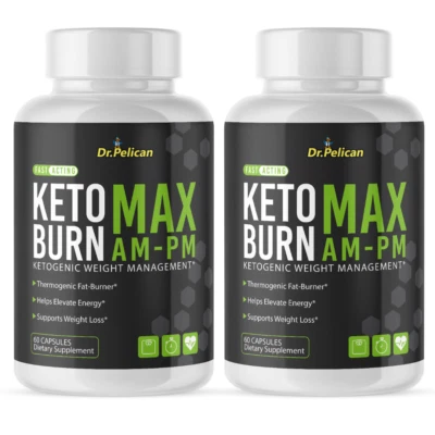 Keto Burn MAX AM-PM - Apoyo para el metabolismo, suplemento para el control de peso - 2 botellas Foto 1 de 4