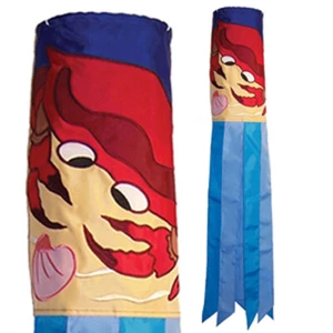40 in Crab Shell Applique with Embroidered Accents Windsock  4617 - Picture 1 of 1