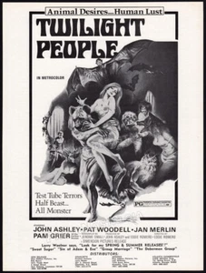 The TWILIGHT PEOPLE__Original 1972 Trade print AD / promo__PAM GRIER_PAT WOODELL - Picture 1 of 1