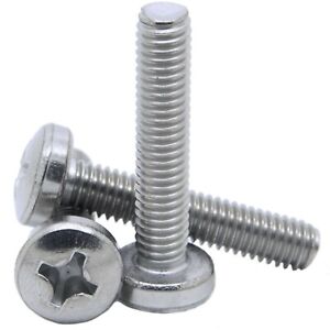 M4 M5 M6 PHILLIPS PAN HEAD MACHINE SCREWS  BOLTS A2 STAINLESS STEEL DIN 7985H