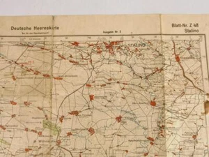 Deutsche Heereskarte Osteuropa 1943 "Stalino" Ukraine, stark gebraucht, Maße: 50 - Bild 1 von 9