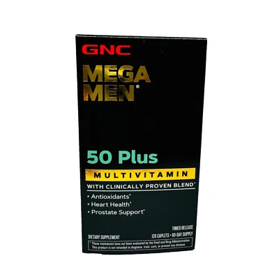 GNC Mega Men 50 Plus Antioxidantes Salud del Corazón 120 Cápsulas Envío Gratis Caducidad 02/2027 Foto 1 de 4