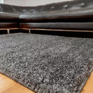 Large Grey Shaggy Rug Cheap Large Living Room Floor Rug XL Massive Mat 280x370cm - Picture 1 of 3