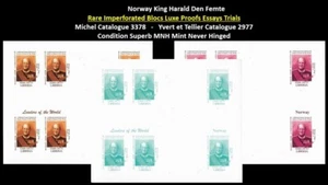 Liberia 1999 Norway King Harald Den Femte Set x3 Imperf Bloc MNH - Picture 1 of 4