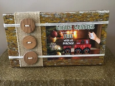 WOODEN BOARD PHOTO HOLDER by ONCE WOODS 10” X 6” X 1” w/BACKSTAND - Image 1 of 4