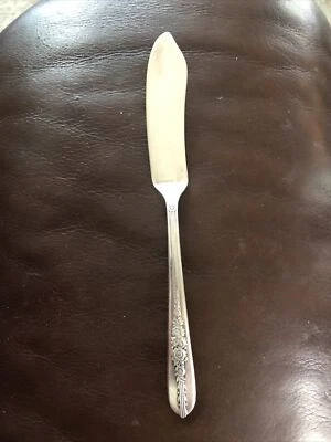 Cuchillo de mantequilla maestro Oneida Royal Rose nobleza placa de plata 1939 Foto 1 de 3
