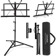 Music Stand Folding, Dual Use Stand With Portable Carry Bag And Book Clip CAHAYA