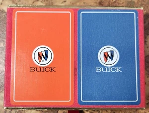 Vintage NOS Sealed BUICK Playing Cards 2 decks LOGO velvet lined box - Picture 1 of 8