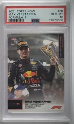 2021 Topps Now Max Verstappen Red Bull Racing Formula 1 #80 PSA 10 - Image 1 of 2