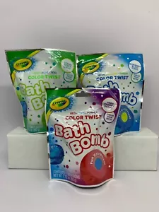 3 Scented Crayola Color-Twist Bath Bomb Fizzie for Kids Multiple Colors - Picture 1 of 7