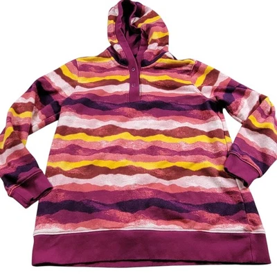 Sudadera con capucha Lands End Serious para mujer grande pequeña colorida sudadera a rayas  Foto 1 de 4