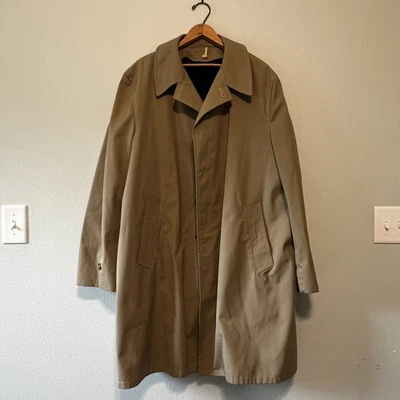 Gabardina Brookford vintage de tela forrada para todo clima para hombre talla 44R caqui Foto 1 de 4