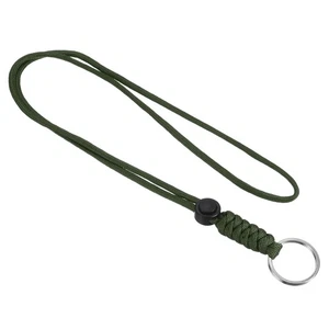 18" Paracord Lanyard with Keyring Necklace Cord Badge Holder Strap Green - Picture 1 of 6