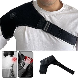 USB Electric Heated Shoulder Wrap Heating Pad Support Brace Muscles Pain Relief - Picture 1 of 13