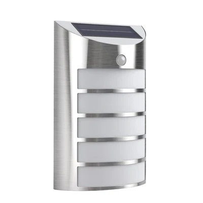 EXTRASTAR Solar Security Light with PIR Sensor Outdoor Wall Light Stainless Steel Lamp