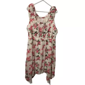NOBO Womens Babydoll Mini Dress Size 3X Floral Spring fairy handkerchief hem - Picture 1 of 12
