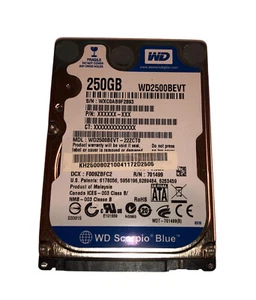 Hard disk WD2500BEVT-22ZCT0 Western Digital Scorpio Blue 250GB 5400RPM SATA 3Gbp - Imagen 1 de 2