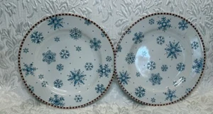 2er Set ~ NEU ~ Sakura Debbie Mumm SCHNEEFLOCKE 8" Salat-/Dessertteller - Bild 1 von 9