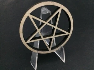 Pentagrama Madera Pentáculo Altar Wicca Artesanía Corte Madera Hecho a Mano Artesanía Madera - Imagen 1 de 2