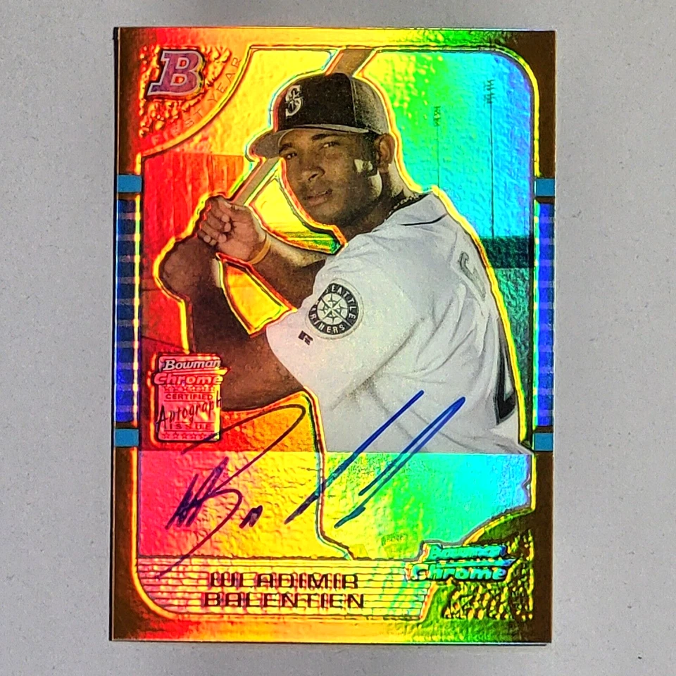 2005 Bowman Chrome - Wladimir Balentien - Gold Refractor Auto #d/50 1st RC Rare! - Image 1 of 2