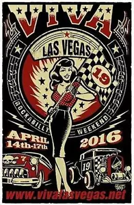 Viva Las Vegas Rockabilly Weekend POSTER VLV19 Vince Ray Hotrod Siebdruck - Bild 1 von 1