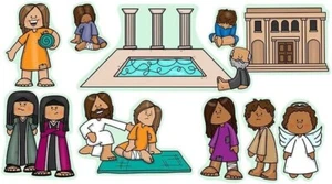 Jesus Heals People at Pool ofBethesda Felt Figures for Flannel Board Bible Story - Picture 1 of 3