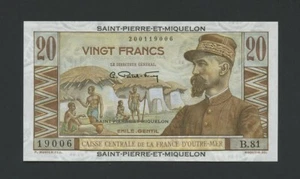 St PIERRE & MIQUELON 20 francs 1950 Krause 24 Uncirculated Banknotes - Picture 1 of 4