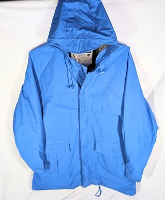 Abrigo protector de desgaste vintage talla XL azul chaqueta reforzada con capucha Foto 1 de 4