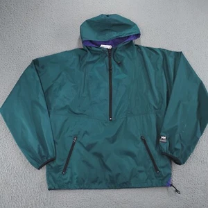 Helly Hansen Windbreaker Jacket Mens Medium Green Hood Outer Shell Adult - Picture 1 of 24