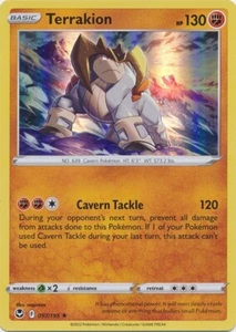 Holo Terrakion 097/195 Rare Silver Tempest Pokemon TCG - Picture 1 of 1