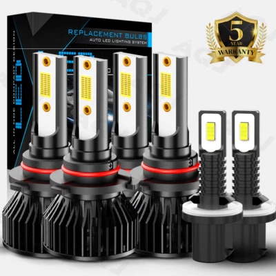For Saturn SC1 SC2 1997-2002 9005 9006 880 Led Headlight Foglight 6X Bulbs 6000K Foto 1 de 4