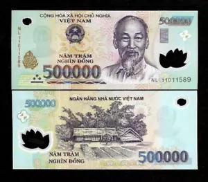 Vietnam 500000 DONG P-124 2010 UNC Half Million POLYMER 500,000 Vietnamese NOTE - Picture 1 of 3