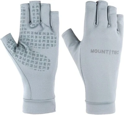 Mount Tec Grey Unisex UV Protective Fingerless Gloves UPF (SIZE MED) Free Ship - Image 1 of 2