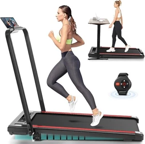 Cinta de Correr Motorizada 2en1 Bicicleta Estática Walkpad Escritorio Trabajo hasta 140kg DE - Imagen 1 de 28