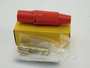 Hubbell HBL200PTR Red Single Pin Male Plug Taper Style, 600VAC - NEW Surplus! - Picture 1 of 5