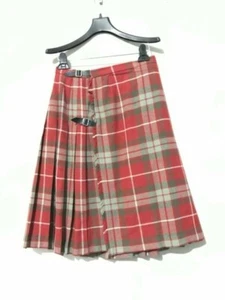 Lochan Made in Scotland Size M Tartan Plaid Red Tan Gray Scottish Skirt Women  - Picture 1 of 10