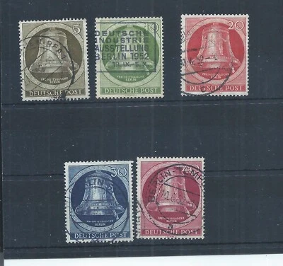 Estampillas de Berlín de Alemania Occidental.  Freedom Bell 1951 set usado SG B82 - B86 (AD668) Foto 1 de 2