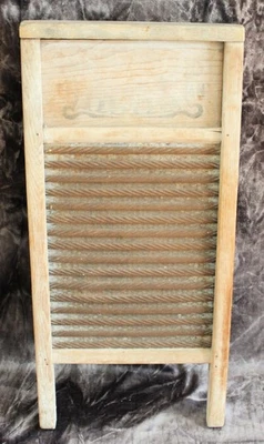 Vintage Wooden Washboard 18"x8" Rustic Primitive Laundry Tool Farmhouse Decor - Image 1 of 4