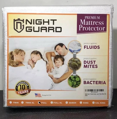 Full Mattress Protector By Night Guard Premium Hypoallergenic Waterproof 54"x75" Foto 1 de 4