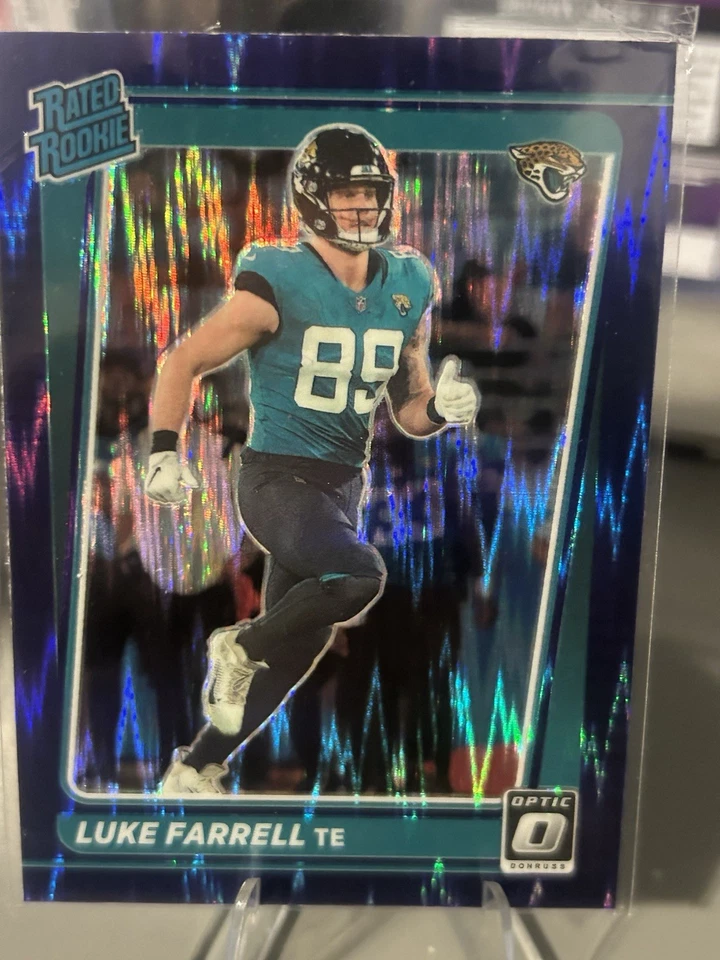 2022 Donruss Optic Football Luke Farrell Purple Shock Rated Rookie Jaguars - Image 1 of 1