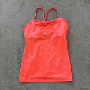 Lululemon Tank Top Orange Y Strap Racerback Built-In Bra Athletic Women’s Size 2 - Picture 1 of 9