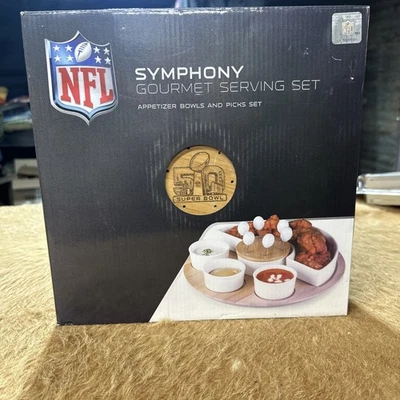  NFL Super Bowl Symphony Gourmet Serving Set Appetizer Bowls/Picks Set - Image 1 of 4