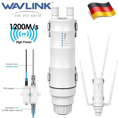 WAVLINK DUAL BAND OUTDOOR WIFI ROUTER 1200MBPS WLAN RANGE EXTENDER ACCESS POINT