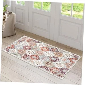 Washable Rug, 2x3 Kitchen Rugs for Entryway Bathroom, 2'x4' Orange/Terracotta - Picture 1 of 8