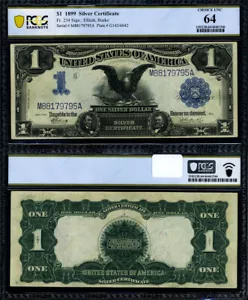 FR. 234 $1 1899 Silver Certificate Choice PCGS CU64 - Picture 1 of 3