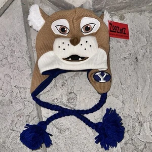 New ZooZatz BYU Cougars Mascot Brigham Young NCAA Knit Beanie Tassel Hat - Picture 1 of 4