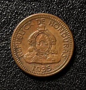1935 Honduras 1 Centavo Bronze Coin Heavy Type XF - Picture 1 of 8