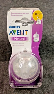 Avent Teats Natural 2 Teatsx2 Newborn Flow 0 Months (C18B1) - Picture 1 of 6