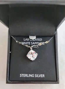 Gianni Argento Lab Created White Sapphire Sterling Silver Pendant Necklace - Picture 1 of 4