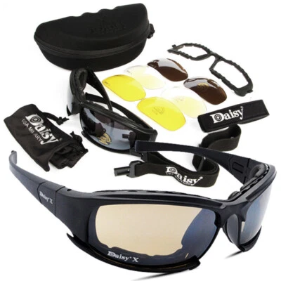 Military Goggles UV400 Tactical Army Sunglasses 4 Lens Men Shooting Eyewear - Image 1 of 4
